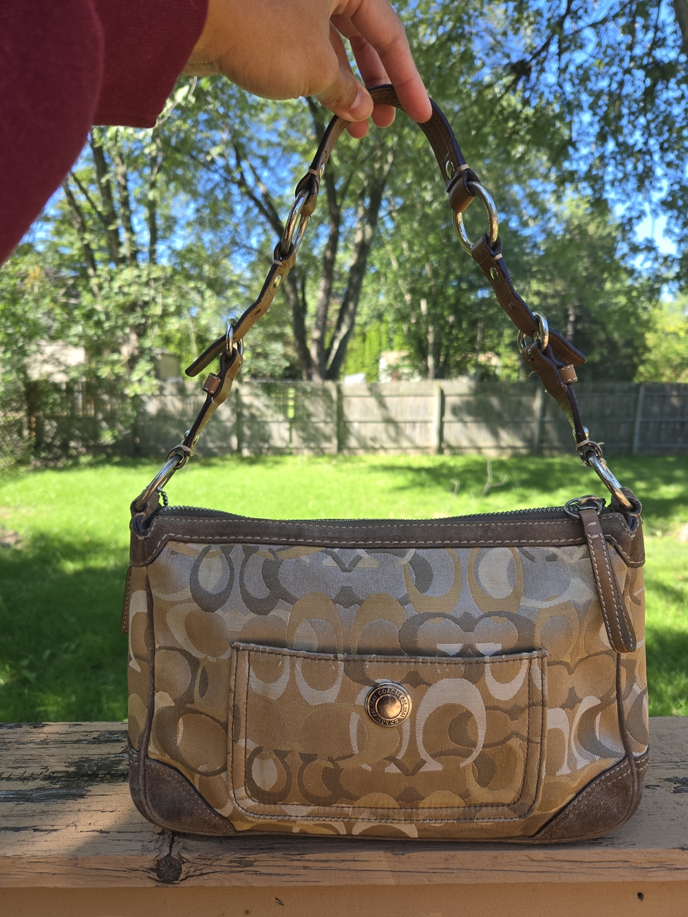 Coach Y2K Chelsea Green Signature C with Suede Trim #2172